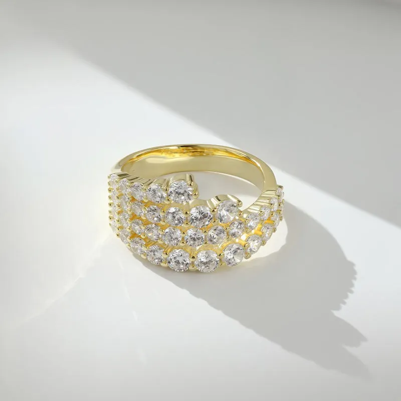 Fashion Round Cut Wedding Band-Sterling Silver-lornajewelry