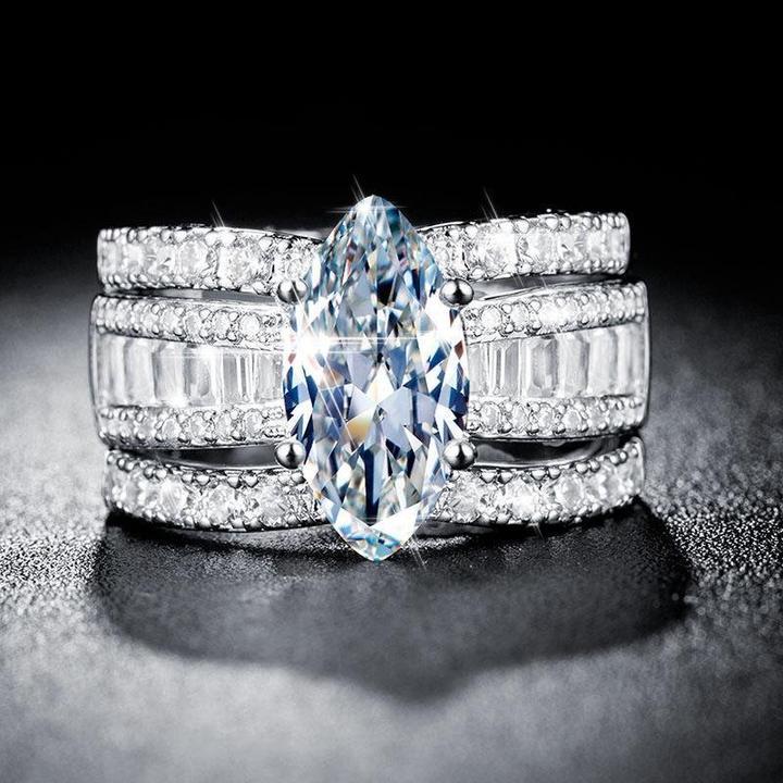 Highly Recommended | 3Ct Amazing Marquise Cut 3PCS Band Bridal Set