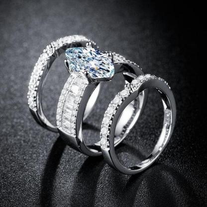 Highly Recommended | 3Ct Amazing Marquise Cut 3PCS Band Bridal Set