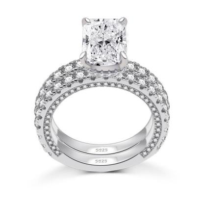 4Ct Radiant Cut Half Eternity Bridal Set