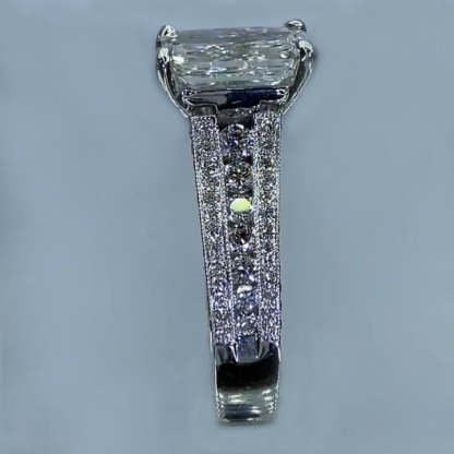 4Ct Radiant Cut Vintage Sterling Silver Wedding Ring Engagement Ring-Sterling Silver-lornajewelry