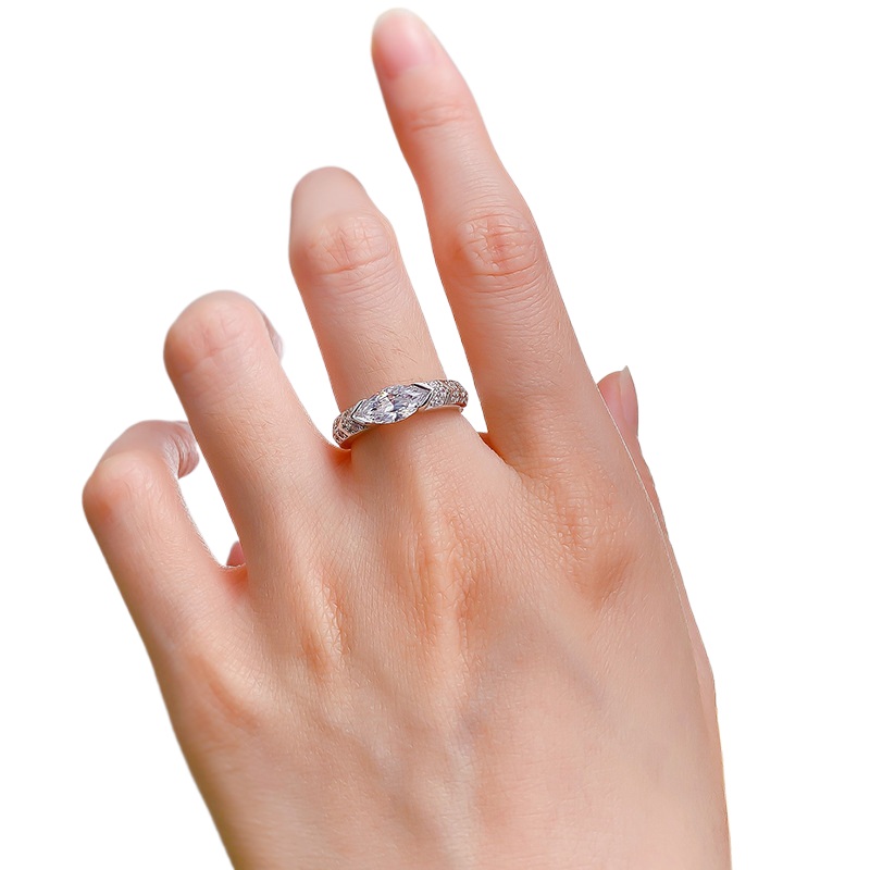 1Ct Marquise Cut White Gemstone Vintage Design Ring-Sterling Silver-lornajewelry