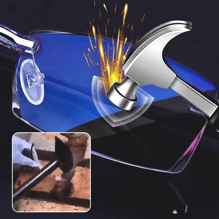 Diamantgeschliffene rahmenlose photochrome Brille mit Blaulichtschutz, automatische Zoom-Lesebrille👓️