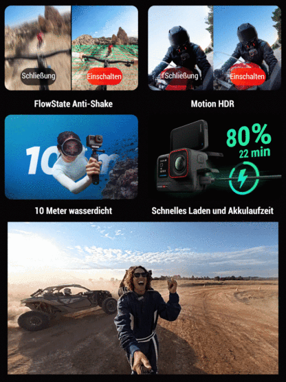 Wasserdichte Sportkamera 4K HD Dual-Farbdisplay