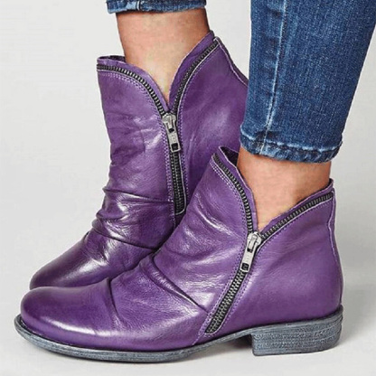 TH Stiefeletten mit grobem Absatz und seitlichem Reißverschluss