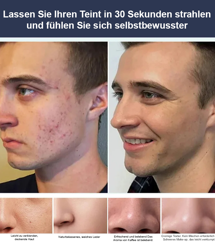 Exklusive Naturcreme für Männer, einfach und praktisch, eine Flasche Hautpflege und ConcealerNatürlich, kein künstliches Weiß