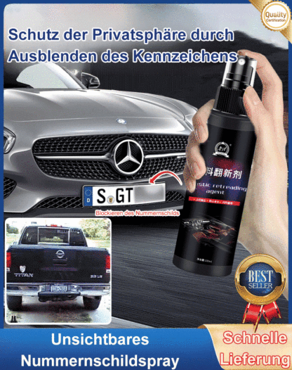 🔥Schwarze Technologie🔥Unsichtbares Nummernschildspray
