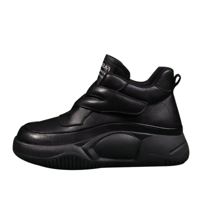 Freizeit-Sneaker mit dicker Sohle aus Leder