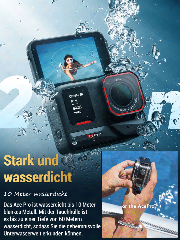 Wasserdichte Sportkamera 4K HD Dual-Farbdisplay