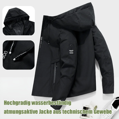 Wasserdichte, atmungsaktive und schweißabsorbierende Jacke aus technischem Gewebe