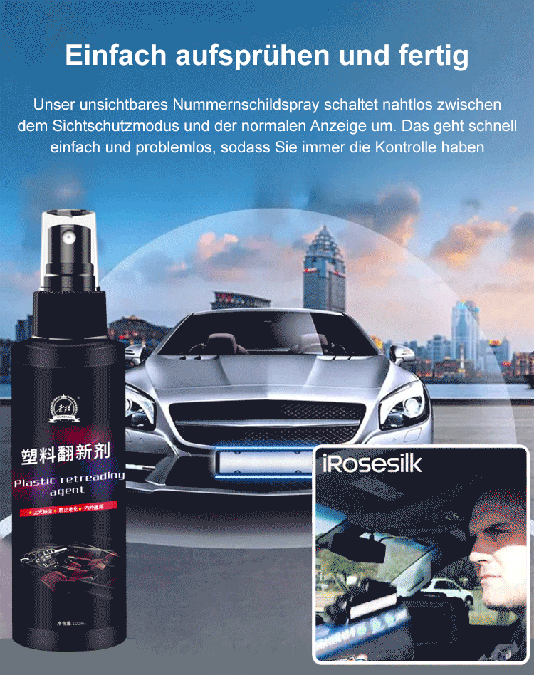 🔥Schwarze Technologie🔥Unsichtbares Nummernschildspray