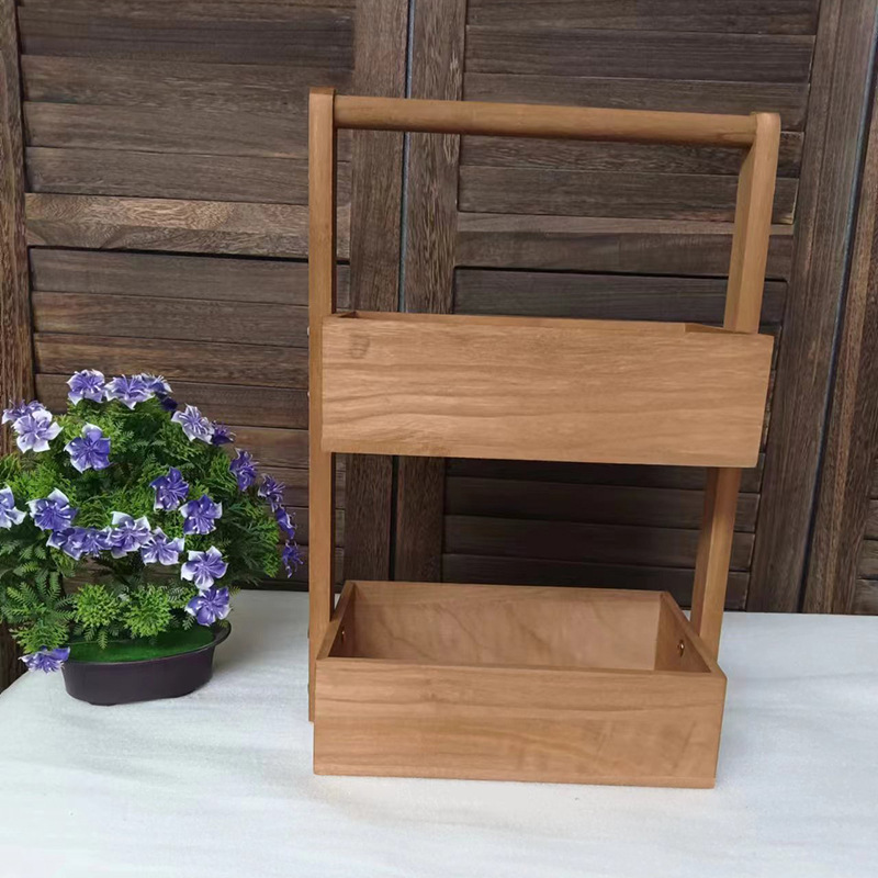 Mehrstufiger SchreibtischOrganizer aus Massivholz BadezimmerOrganizer