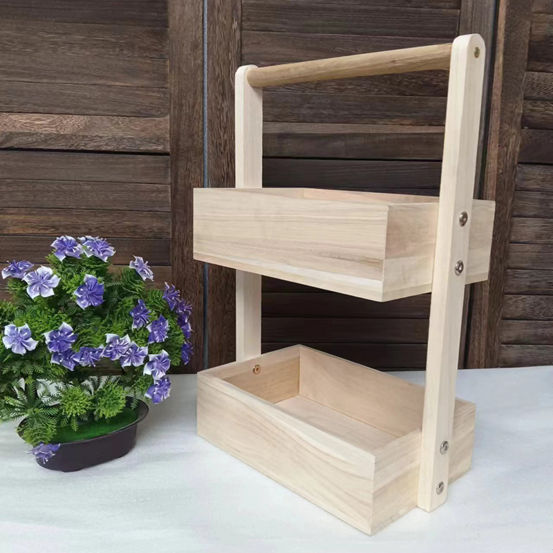 Mehrstufiger SchreibtischOrganizer aus Massivholz BadezimmerOrganizer