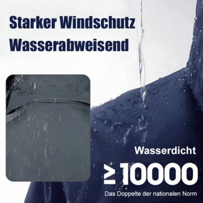 Wasserdichte, atmungsaktive und schweißabsorbierende Jacke aus technischem Gewebe