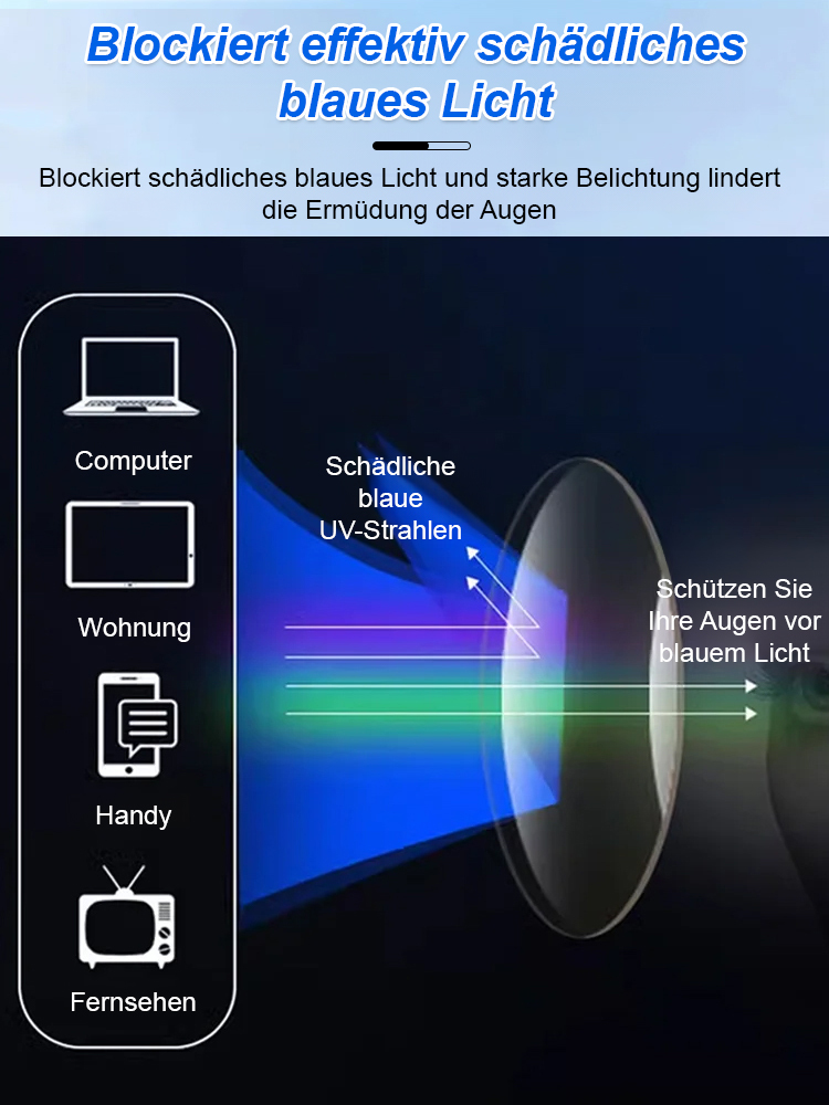 Hochwertige Lesebrille, importierte Materialien, Blaulichtschutz, lindert Augenermüdung.