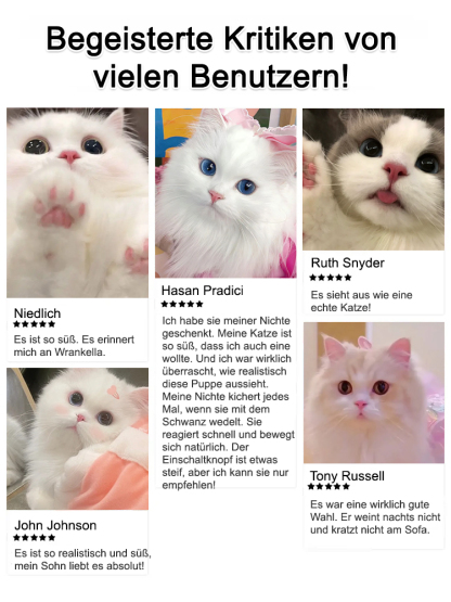 【Kostenlose Testversion】Echtes elektrisches Plüsch-Katzenspielzeug