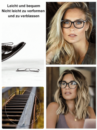 Lesebrille mit großem Rahmen und Anti-Blaulicht-Schutz, modisch und altersreduzierend, kratzfest und verschleißfest