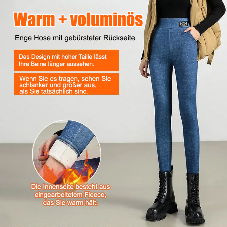 Superdicke HG-Label-Taschen-Lammwollleggings