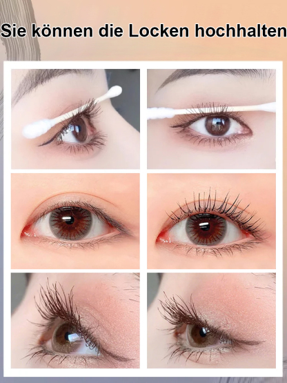 Mascara in kleiner Stahltube, langanhaltender Schwung, wasserfest und verschmiert nicht