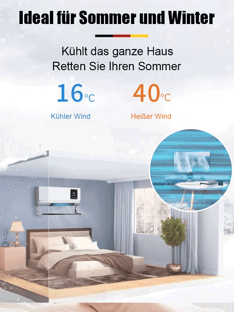 Wandmontierte Dual-Wind-Klimaanlage