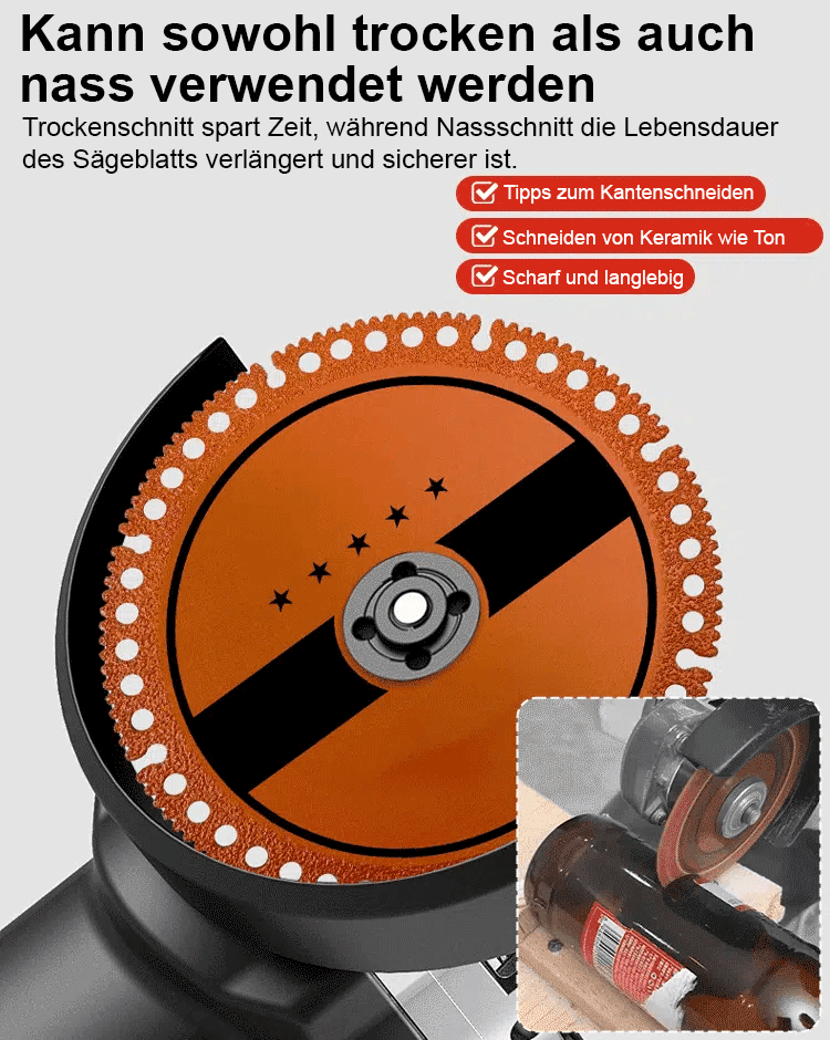 Metall-Trennscheibe, Schnittgeschwindigkeit 5 mal schneller