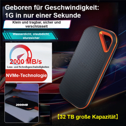 【32TB große Kapazität】Übertragen Sie 1 GB Daten in 3 Sekunden, geeignet für eine Vielzahl von Geräten