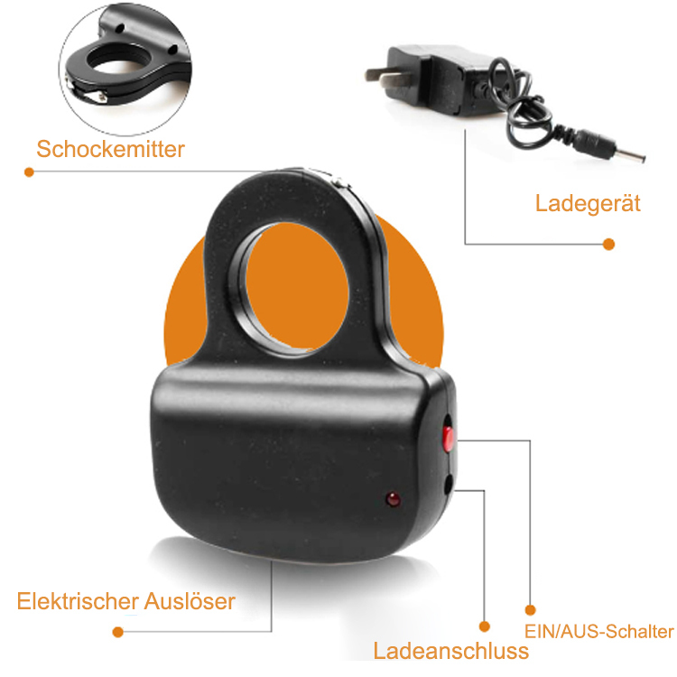 60 Millionen Volt Elektroschock-Schlüsselanhänger mit Fingerschlaufe, klein und tragbar, schützt die Reisesicherheit, schon ab 39 Euro
