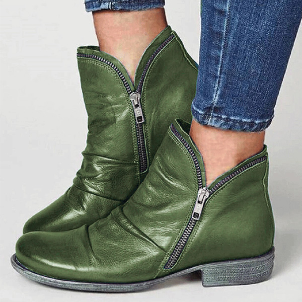 TH Stiefeletten mit grobem Absatz und seitlichem Reißverschluss