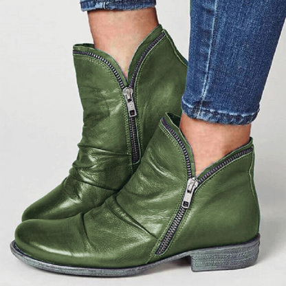 TH Stiefeletten mit grobem Absatz und seitlichem Reißverschluss