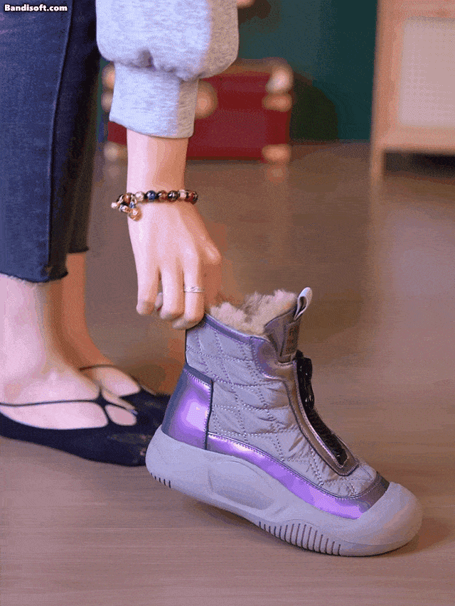 Gepolsterte Stiefel aus verdicktem Leder