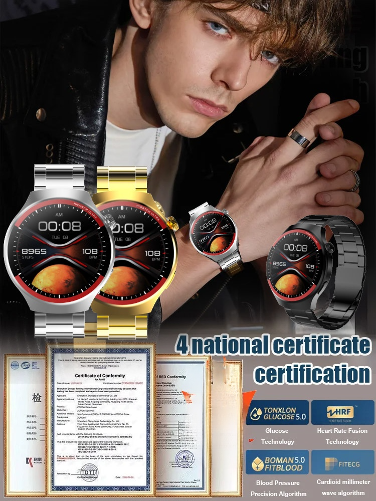 WATCH4PRO Raumforschung Rundbildschirm Smartwatch