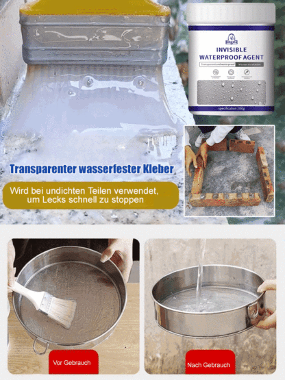 Transparenter wasserfester Kleber