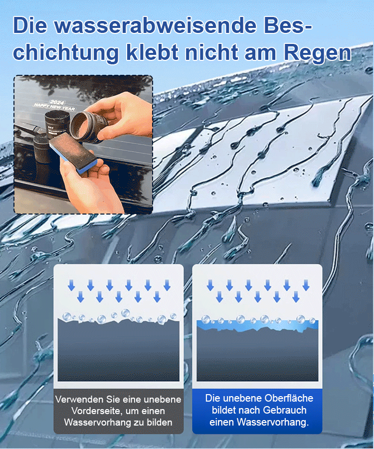 Ein Wischvorgang bringt es zum Glänzen, entfernt schnell den Ölfilm und hinterlässt keine Glasschäden🚘️