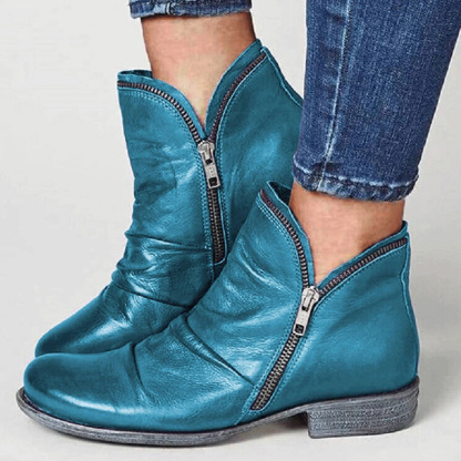 TH Stiefeletten mit grobem Absatz und seitlichem Reißverschluss