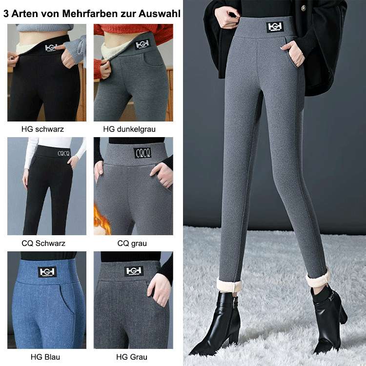 Superdicke HG-Label-Taschen-Lammwollleggings
