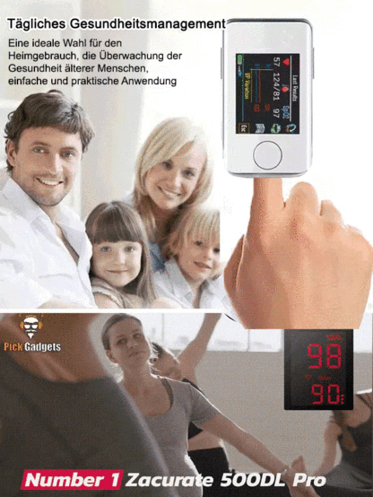 Das gleiche professionelle Oximeter wie im Kino, das Herzfrequenz und Blutsauerstoff in 5 Sekunden misst