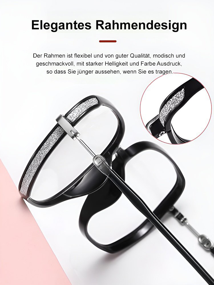 Lesebrille mit großem Rahmen und Anti-Blaulicht-Schutz, modisch und altersreduzierend, kratzfest und verschleißfest