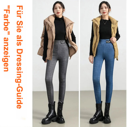 Superdicke HG-Label-Taschen-Lammwollleggings