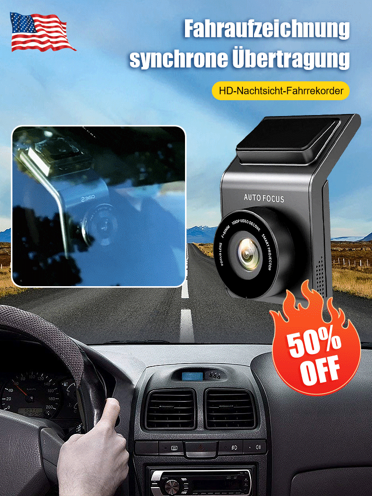 [Kostenlose Speicherkarte] HD-Nachtsicht-Fahrrekorder