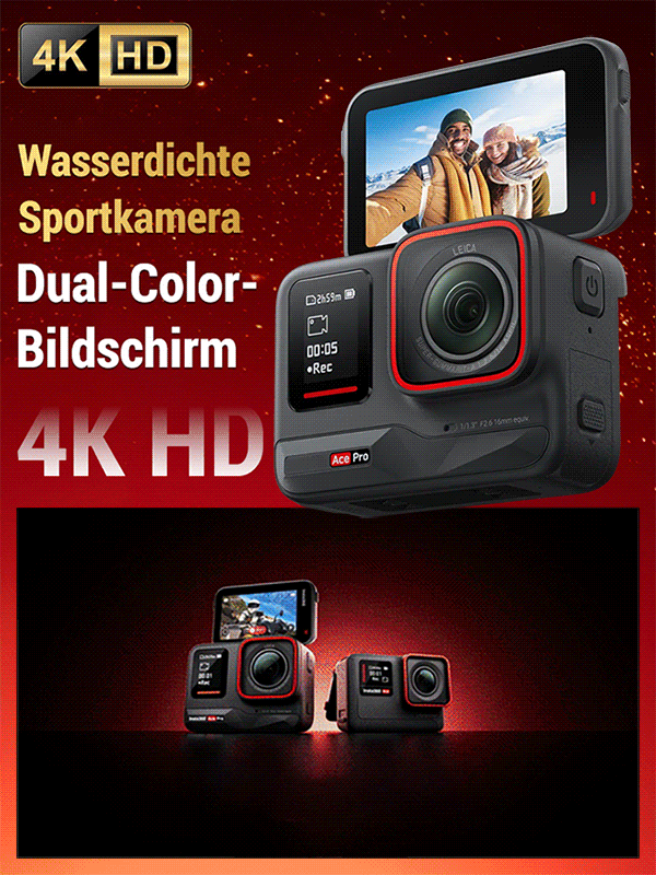 Wasserdichte Sportkamera 4K HD Dual-Farbdisplay