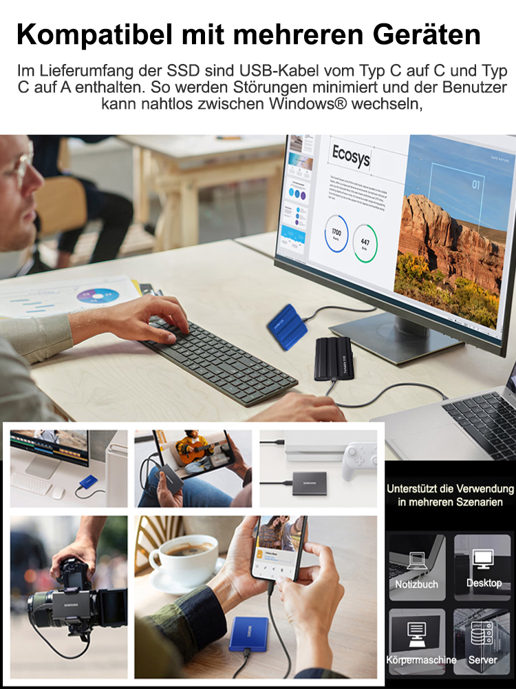 Tragbare Solid-State-Festplatte, große Kapazität, 3.0-Hochgeschwindigkeitsübertragung