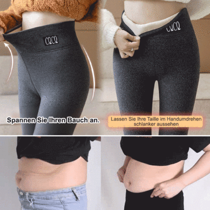 Superdicke HG-Label-Taschen-Lammwollleggings