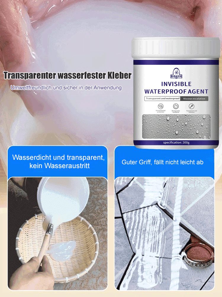 Transparenter wasserfester Kleber