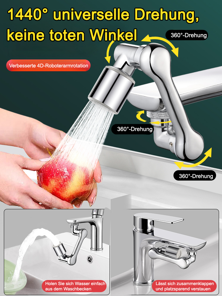 Spritzwassergeschützter Wasserhahn aus Edelstahl 304, sicher und unbedenklich😍