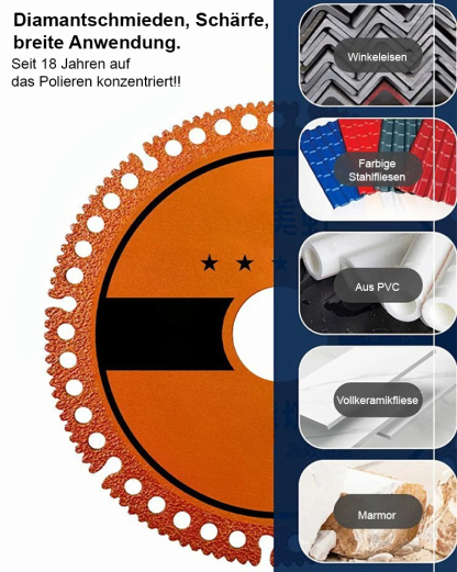 Metall-Trennscheibe, Schnittgeschwindigkeit 5 mal schneller