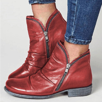 TH Stiefeletten mit grobem Absatz und seitlichem Reißverschluss