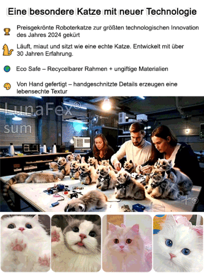 【Kostenlose Testversion】Echtes elektrisches Plüsch-Katzenspielzeug