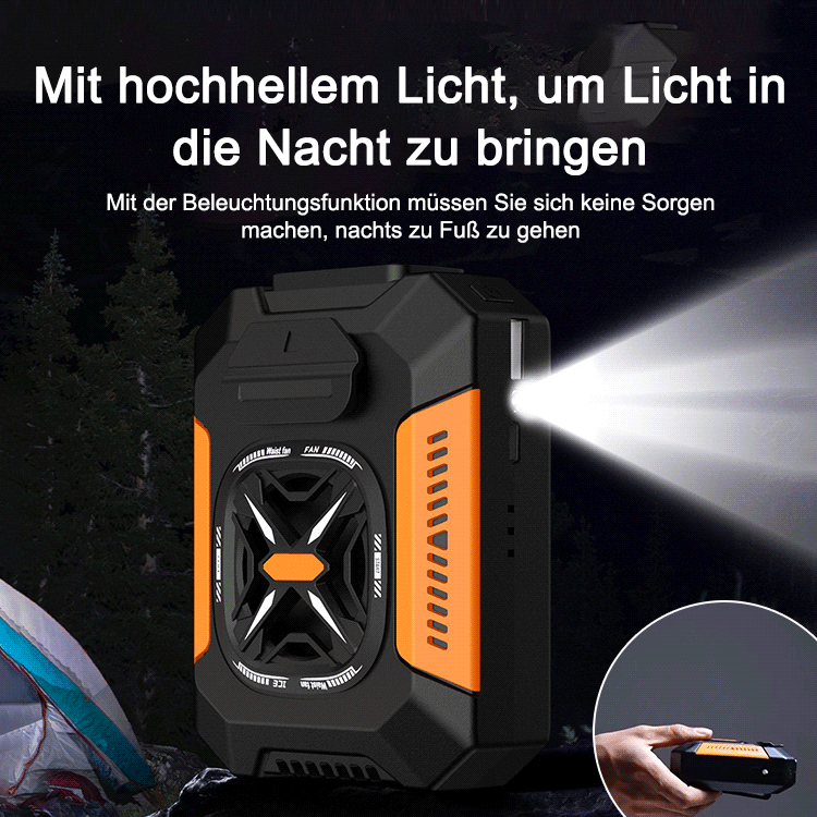 Tragbarer Hüftventilator für den Außenbereich, Zehnfacher Kälteumwälzlüfter, Kühlung in 1 Sekunde, ein Muss für den Außenbereich