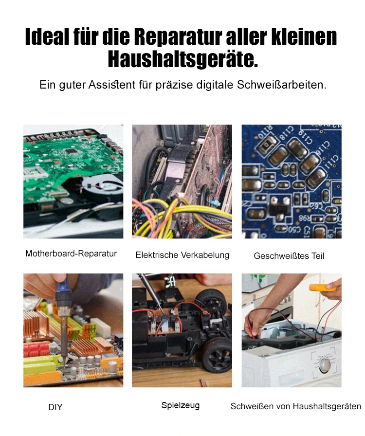 Handgehaltenes Lötset mit Innenheizungs-Lötkolben, 5-teiliges Set