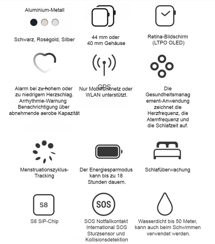 Series10 - Die smarte Telefonuhr mit Sportfunktion und Bluetooth